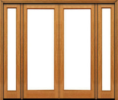 WDMA 88x96 Door (7ft4in by 8ft) Patio Mahogany 96in 1 lite French Double Door/2side IG Glass 1
