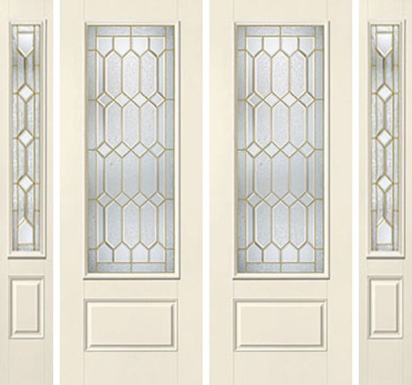 WDMA 88x96 Door (7ft4in by 8ft) Exterior Smooth Crystalline 8ft 3/4 Lite 1 Panel Star Double Door 2 Sides 1