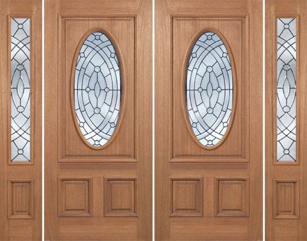 WDMA 96x80 Door (8ft by 6ft8in) Exterior Mahogany Maryvale Double Door/2side w/ EE Glass 1