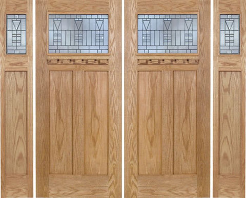 WDMA 96x80 Door (8ft by 6ft8in) Exterior Oak Pearce Double Door/2side w/ B Glass 1