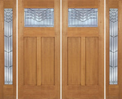 WDMA 96x80 Door (8ft by 6ft8in) Exterior Mahogany Pearce Double Door/2 Full-lite side w/ E Glass 1