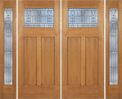 WDMA 96x80 Door (8ft by 6ft8in) Exterior Mahogany Pearce Double Door/2 Full-liteside w/ B Glass 1