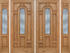 WDMA 96x80 Door (8ft by 6ft8in) Exterior Oak Carrick Double Door/2side w/ C Glass - 6ft8in Tall 1
