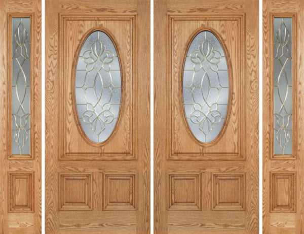 WDMA 96x80 Door (8ft by 6ft8in) Exterior Oak Watson Double Door/2side w/ CO Glass 1