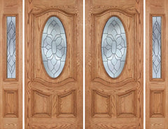 WDMA 96x80 Door (8ft by 6ft8in) Exterior Oak Dally Double Door/2side w/ BO Glass - 6ft8in Tall 1