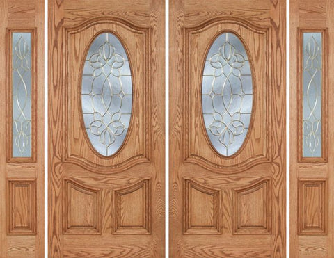 WDMA 96x80 Door (8ft by 6ft8in) Exterior Oak Dally Double Door/2side w/ CO Glass - 6ft8in Tall 1