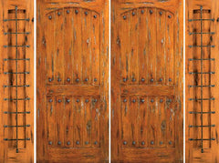 WDMA 96x80 Door (8ft by 6ft8in) Exterior Knotty Alder Prehung Double Door with Two Side lights 1