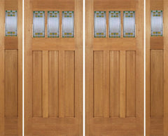 WDMA 96x84 Door (8ft by 7ft) Exterior Mahogany Barnsdale Double Door/2side w/ GO Glass 1