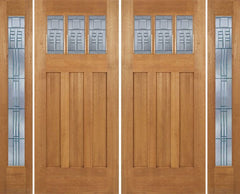 WDMA 96x84 Door (8ft by 7ft) Exterior Mahogany Barnsdale Double Door/2 Full-lite side w/ C Glass 1