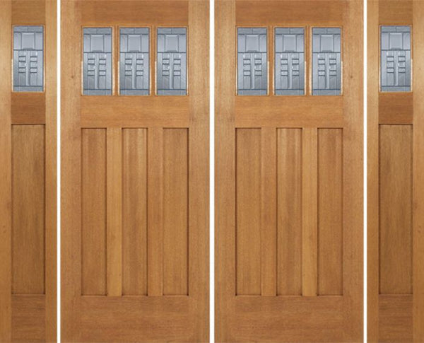 WDMA 96x84 Door (8ft by 7ft) Exterior Mahogany Barnsdale Double Door/2side w/ C Glass 1