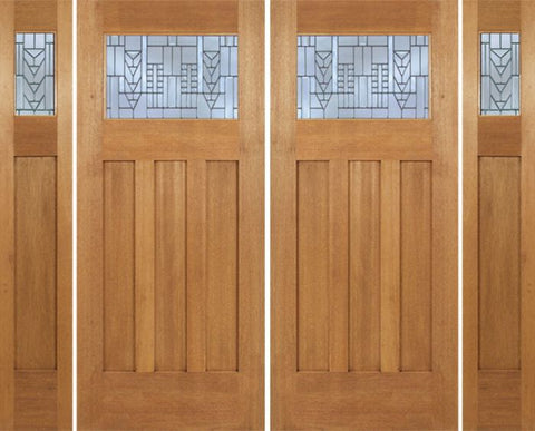 WDMA 96x84 Door (8ft by 7ft) Exterior Mahogany Biltmore Double Door/2side w/ A Glass 1