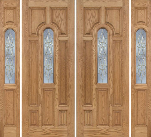 WDMA 96x96 Door (8ft by 8ft) Exterior Oak Carrick Double Door/2side w/ OL Glass - 8ft Tall 1