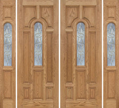 WDMA 96x96 Door (8ft by 8ft) Exterior Oak Carrick Double Door/2side w/ OL Glass - 8ft Tall 1