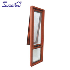 wood color aluminum frame chain winder windows window with flyscreen on China WDMA
