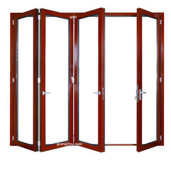 wood grain aluminum folding glass door film on China WDMA